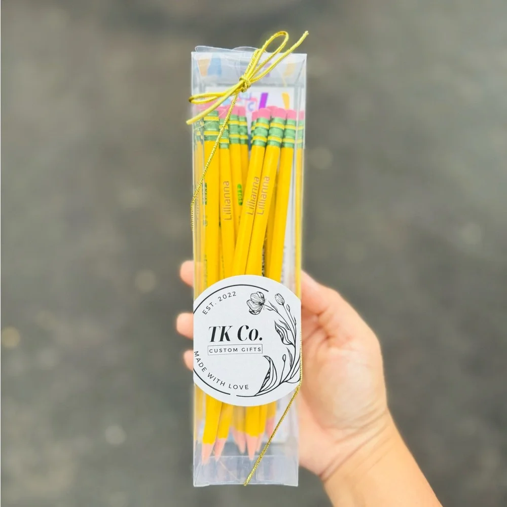 Personalized pencils. Pack of 10. Mix and match colors